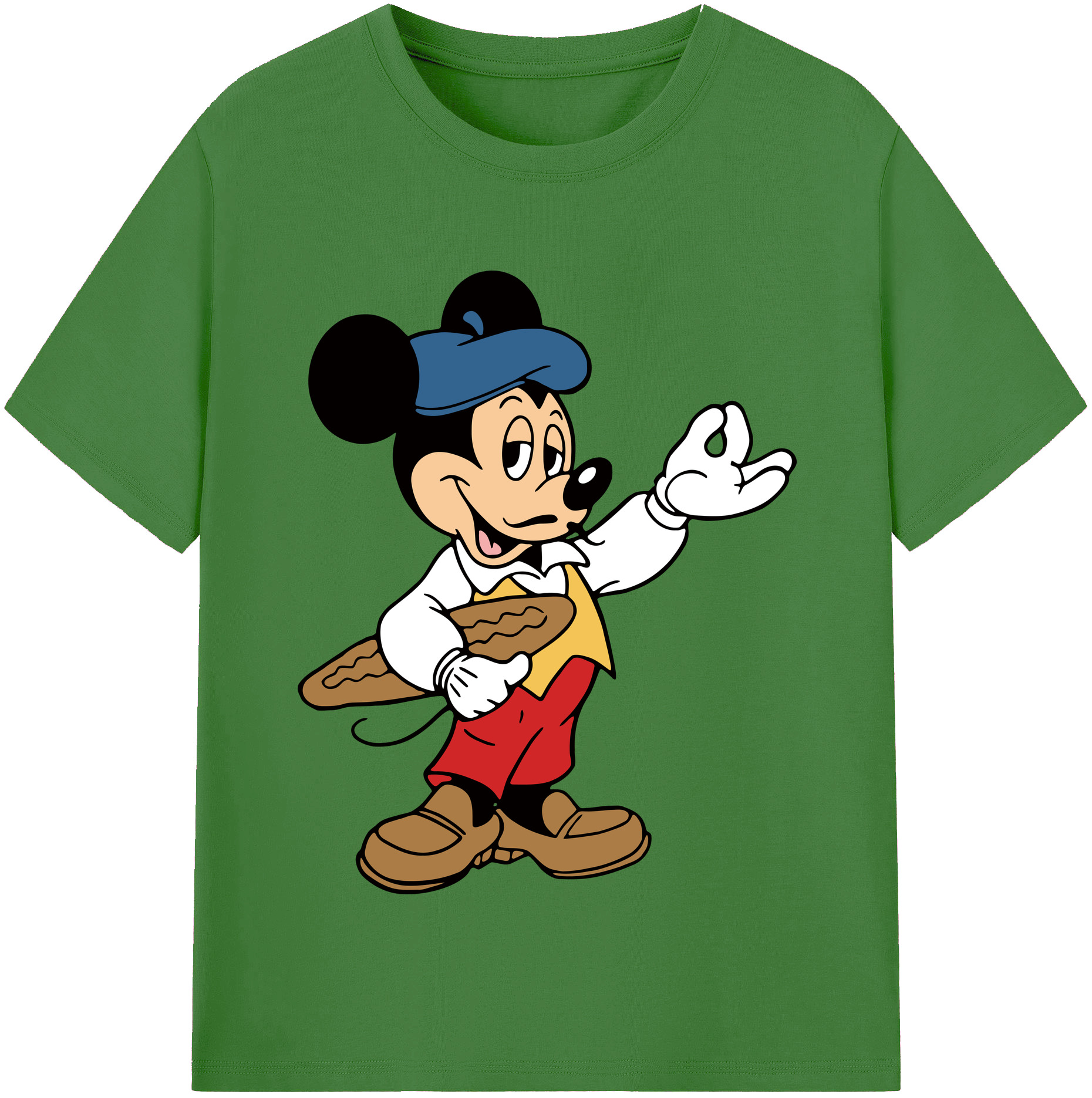 （画像用） ミッキーマウス Mickey Mouse レディースカジュアルプリントTシャツ（綿100％）